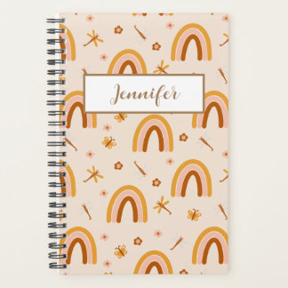 Personalized Name Boho Rainbow Planner