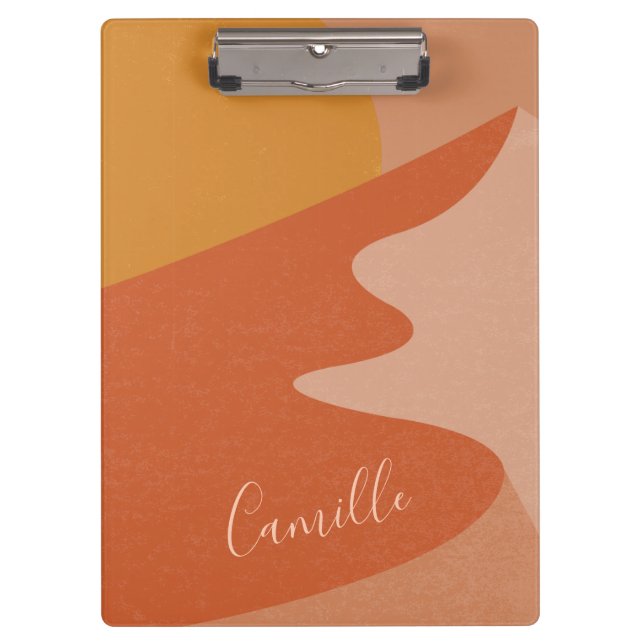 Personalized Name Boho Southwest Modern Landscape Clipboard (Front)