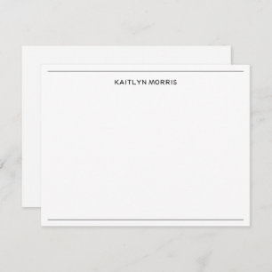 Personalized Name Border Black White Card