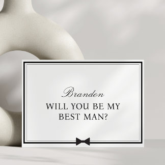 Personalized Name Bowtie Best Man Proposal Card