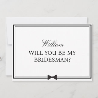Personalized Name Bowtie Bridesman Proposal Card