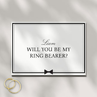 Personalized Name Bowtie Ring Bearer Proposal Card