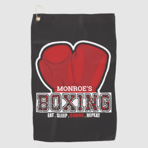 Personalized NAME Boxer Boxing Glove Prize Fighter Golf Towel