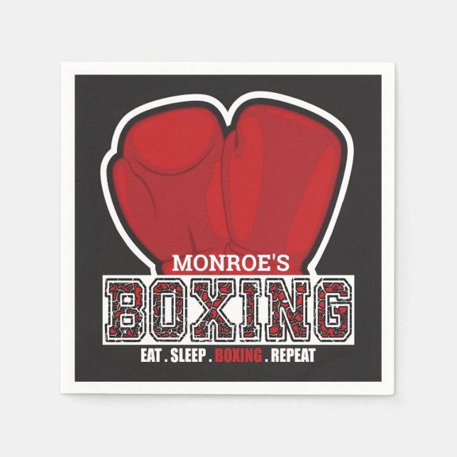 Personalized NAME Boxer Boxing Glove Prize Fighter Napkin (Front)