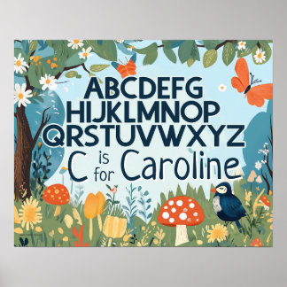 Personalized Name Boys Girls Nursery Alphabet Poster