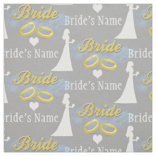 Personalized Name Bride Bridal Shower Wedding Fabric