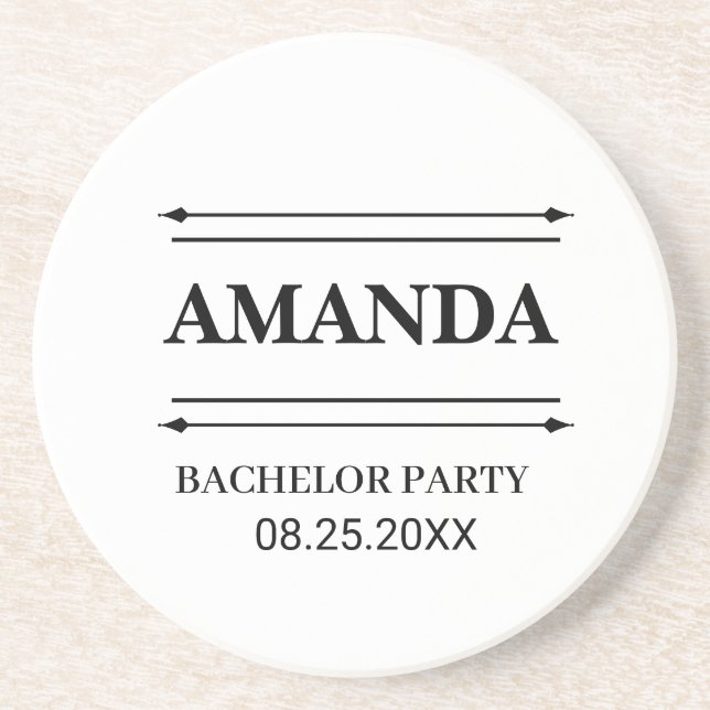 PERSONALIZED NAME BRIDESMAID BACHELOR PARTY  COASTER (Front)