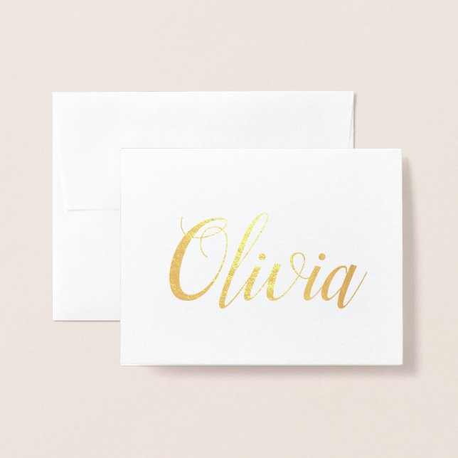 Personalized Name | Bridesmaid | Olivia Foil Card (Front With Envelope)