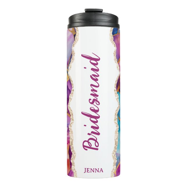 Personalized Name Bridesmaid Thermal Tumbler (Front)
