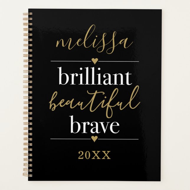 Personalized Name Brilliant Beautiful Brave 2023 Planner (Front)