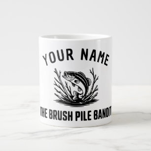 Personalized Name Brush Bass Hunter Large Coffee Mug