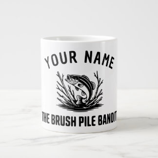 Personalized Name Brush Bass Hunter Large Coffee Mug