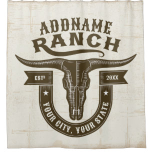 Personalized NAME Bull Steer Skull Western Ranch
