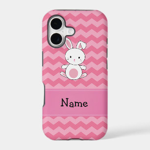 Personalized name bunny pink chevrons