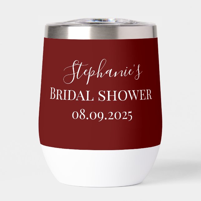 Personalized Name Burgundy Script Monogram (Front)