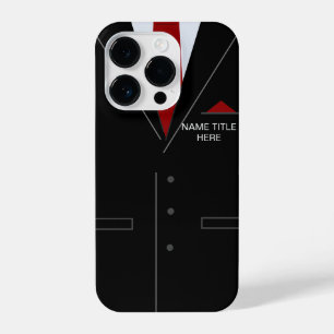 Personalized Name Business Black Suit iPhone 14 Pro Case