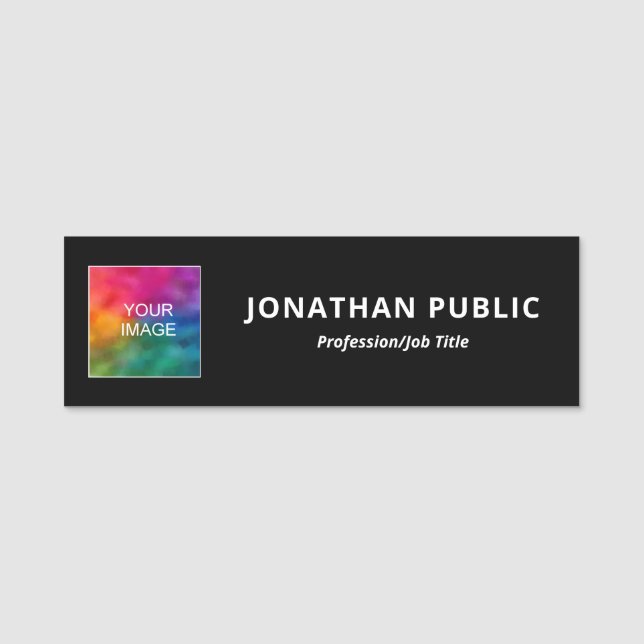 Personalized Name Business Company Logo Template Name Tag (Front)