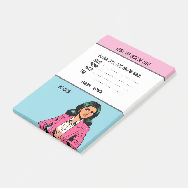 Personalized Name Business Phone Message Office Post-it Notes (Angled)