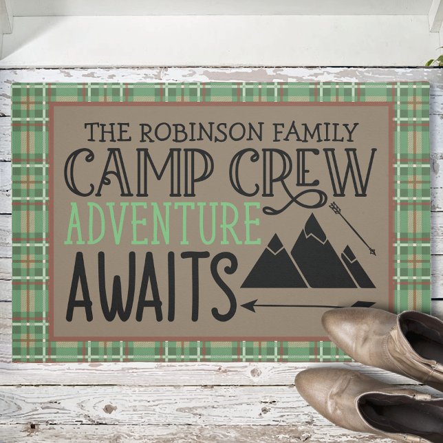 Personalized NAME Cabin Camping Adventure Doormat (Creator Uploaded)
