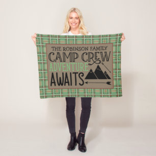 Personalized NAME Cabin Camping Adventure Fleece Blanket