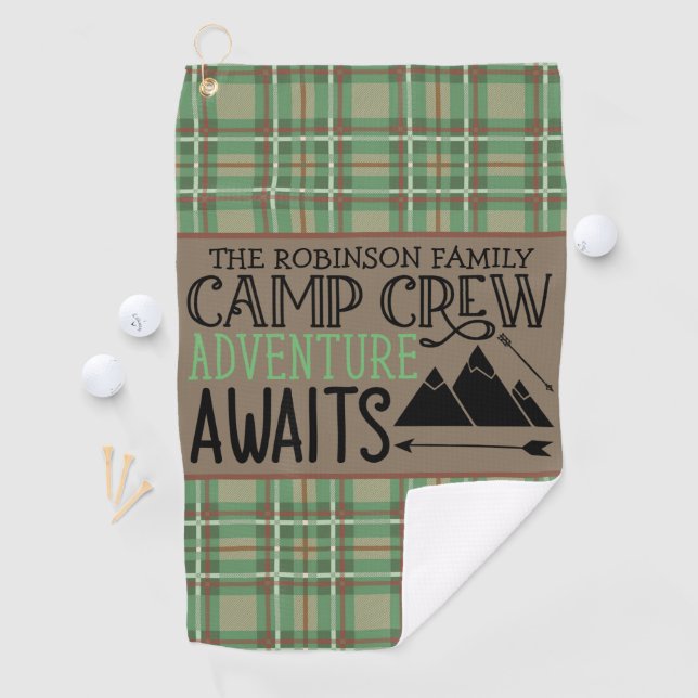 Personalized NAME Cabin Camping Adventure Golf Towel (InSitu)