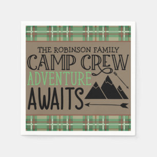 Personalized NAME Cabin Camping Adventure Napkin