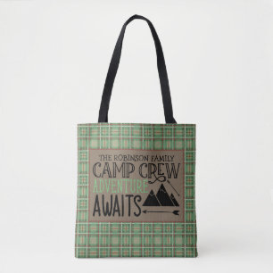 Personalized NAME Cabin Camping Adventure Tote Bag