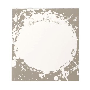 Personalized Name Calligraphy Beige Tan Grunge Notepad