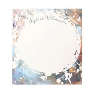 Personalized Name Calligraphy Watercolor Autumn  Notepad