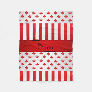 Personalized name Canadian pattern Fleece Blanket