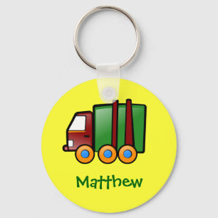 Personalized Name Cartoon Truck Keychain