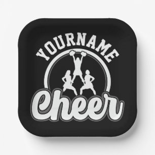 Personalized NAME Cheer Team Varsity Cheerleader Paper Plate