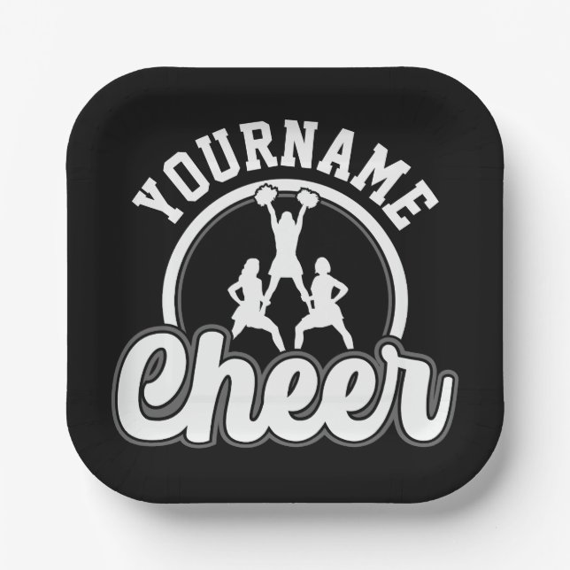 Personalized NAME Cheer Team Varsity Cheerleader Paper Plate (Front)