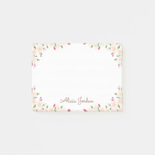 Personalized Name Cherry Blossom 4x3 Post it Notes