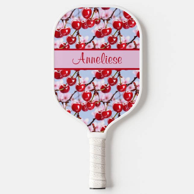 Personalized Name Cherry Blossom Pink Pickleball Paddle (Front)