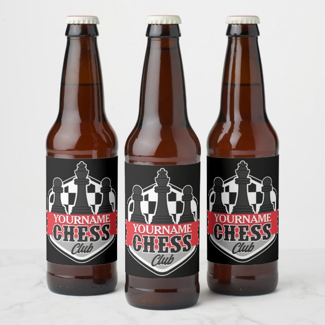 Personalized NAME Chess Player Club Checkmate   Beer Bottle Label (Bottles)