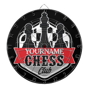 Personalized NAME Chess Player Club Checkmate Dartboard