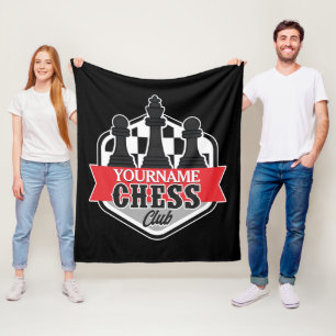 Personalized NAME Chess Player Club Checkmate Fleece Blanket