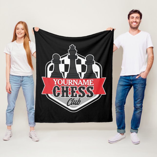 Personalized NAME Chess Player Club Checkmate Fleece Blanket (In Situ)