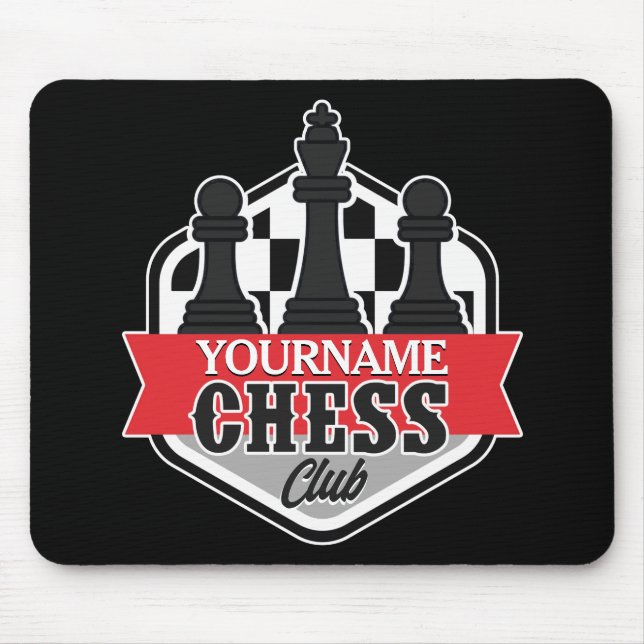Personalized NAME Chess Player Club Checkmate  Mouse Pad (Front)