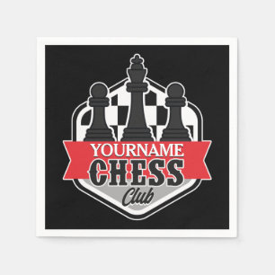 Personalized NAME Chess Player Club Checkmate Napkin