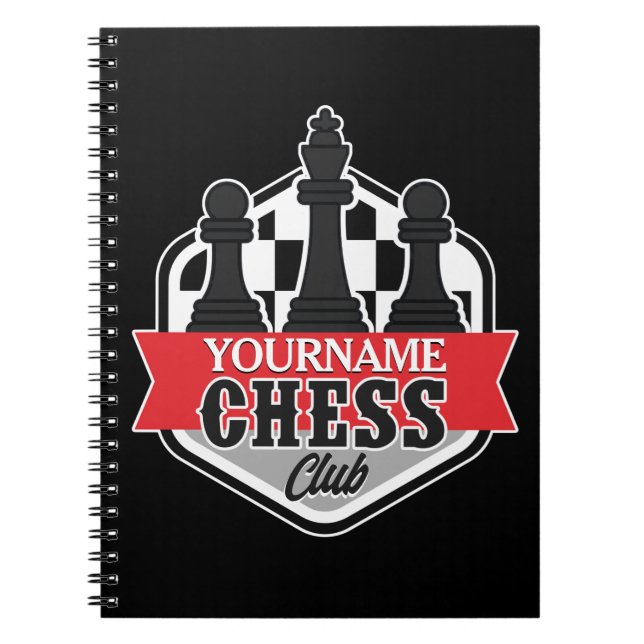 Personalized NAME Chess Player Club Checkmate Notebook (Front)
