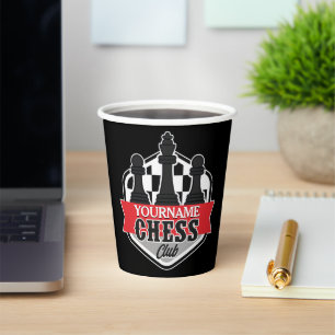 Personalized NAME Chess Player Club Checkmate Paper Cups