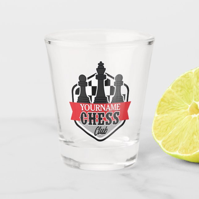 Personalized NAME Chess Player Club Checkmate   Shot Glass (Front)