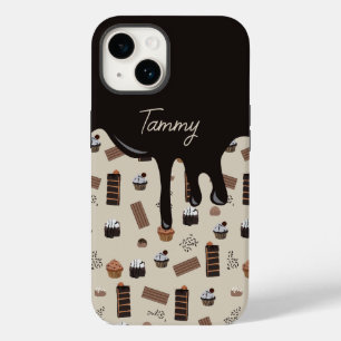 Personalized Name Chocolate Theme Pattern  Case-Mate iPhone 14 Case
