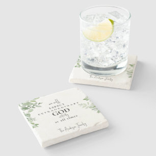 Personalized Name Christian Themed Stone Coaster