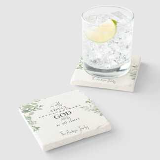 Personalized Name Christian Themed Stone Coaster