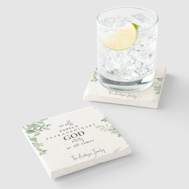 Personalized Name Christian Themed Stone Coaster (Side)