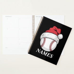 Personalized Name Christmas Baseball Santa Hat Planner