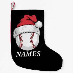 Personalized Name Christmas Baseball Santa Hat Small Christmas Stocking